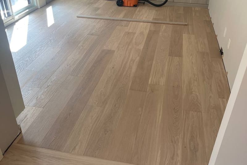 Straight plank European white oak, Cream Oak, Oakville hardwood flooring project by Floors Toronto