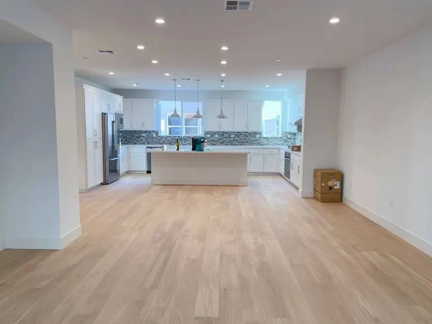 Straight plank European white oak, Linen Oak, Markham hardwood flooring project by Floors Toronto