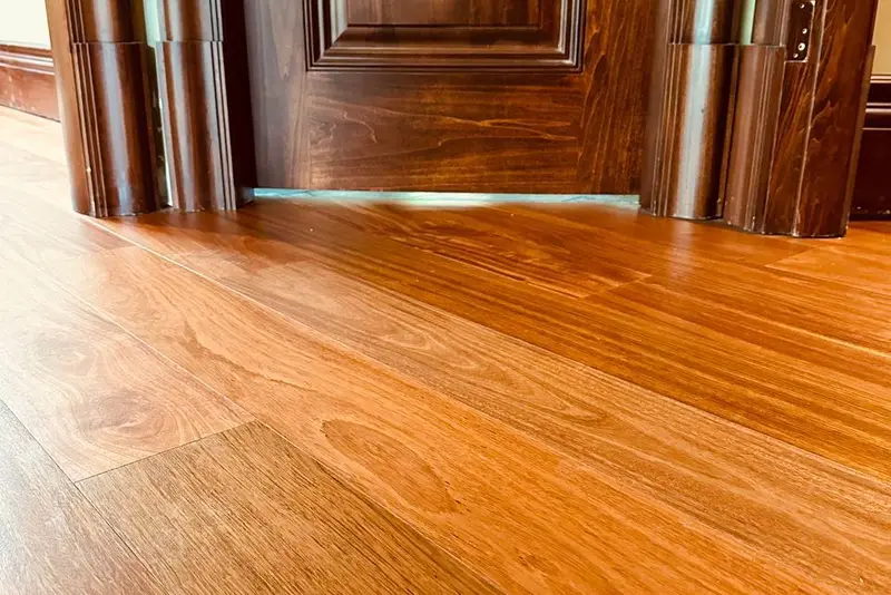 Straight plank European white oak, Mahogany, Markham hardwood flooring project by Floors Toronto