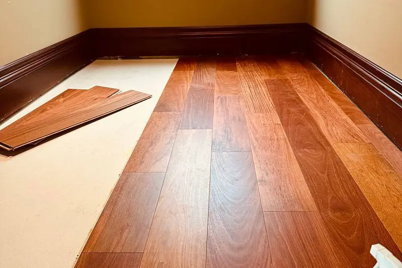 Straight plank European white oak, Mahogany, Markham hardwood flooring project by Floors Toronto