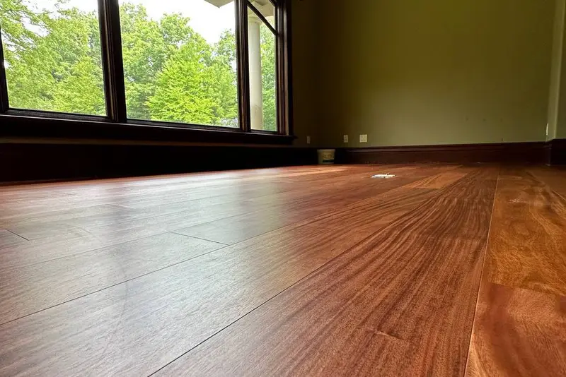 Straight plank European white oak, Mahogany, Markham hardwood flooring project by Floors Toronto