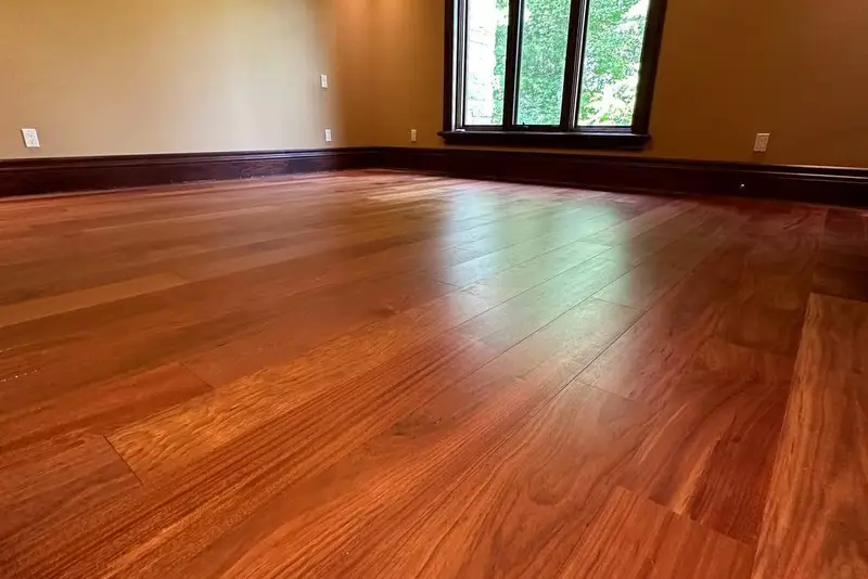 Straight plank European white oak, Mahogany, Markham hardwood flooring project by Floors Toronto