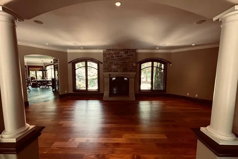 Straight plank European white oak, Mahogany, Markham hardwood flooring project by Floors Toronto