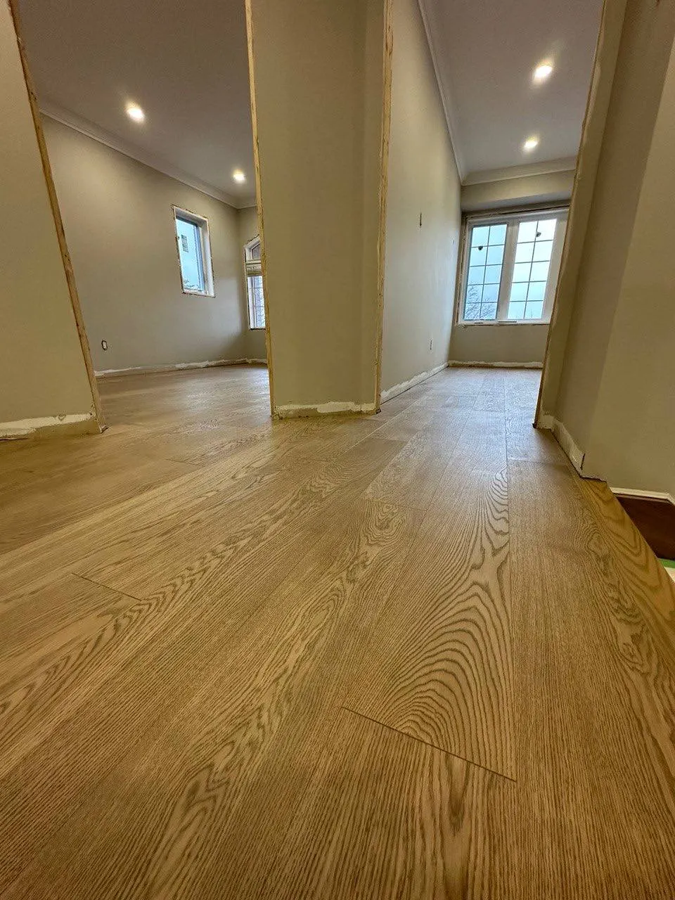 Straight plank European white oak, Mist Oak, Vaughan hardwood flooring project by Floors Toronto