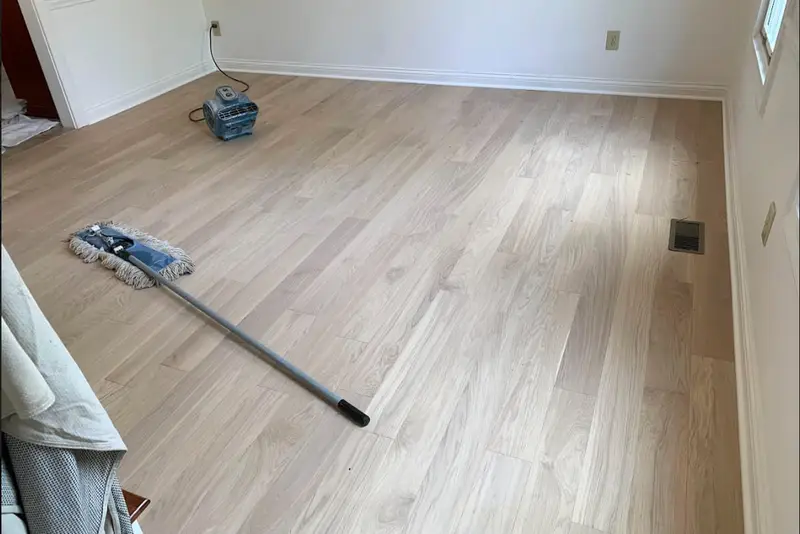 Straight plank European white oak, Soft White, North York hardwood flooring project by Floors Toronto